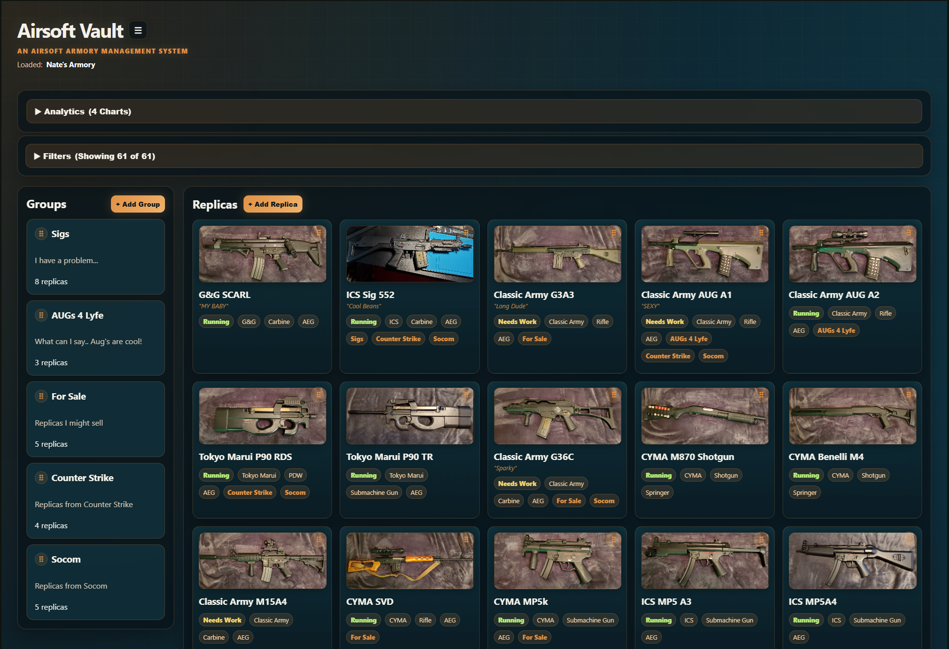 Airsoft Vault main collection view